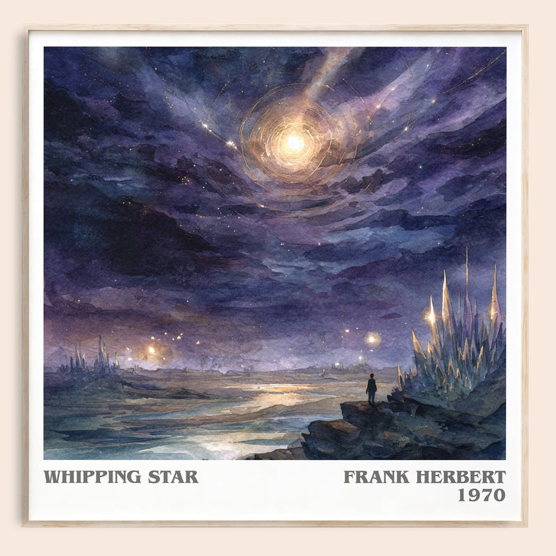 Whipping Star literary book poster by Frank Herbert – framed literary art print