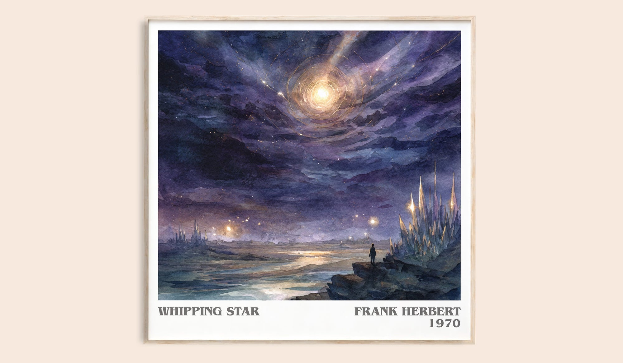 Whipping Star literary book poster by Frank Herbert – framed literary art print