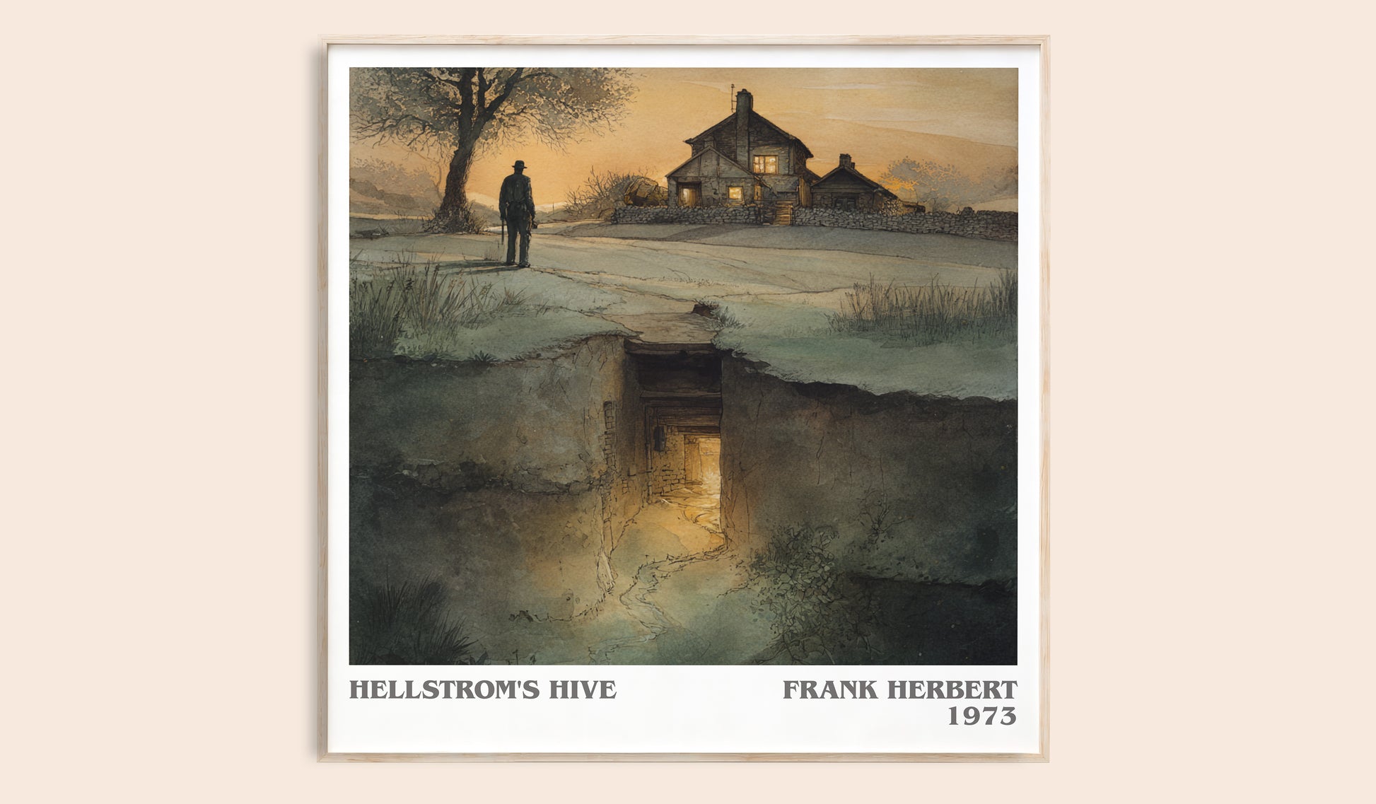 Hellstrom's Hive literary book poster by Frank Herbert – framed literary art print