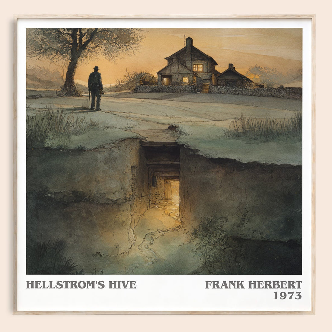 Hellstrom's Hive literary book poster by Frank Herbert – framed literary art print