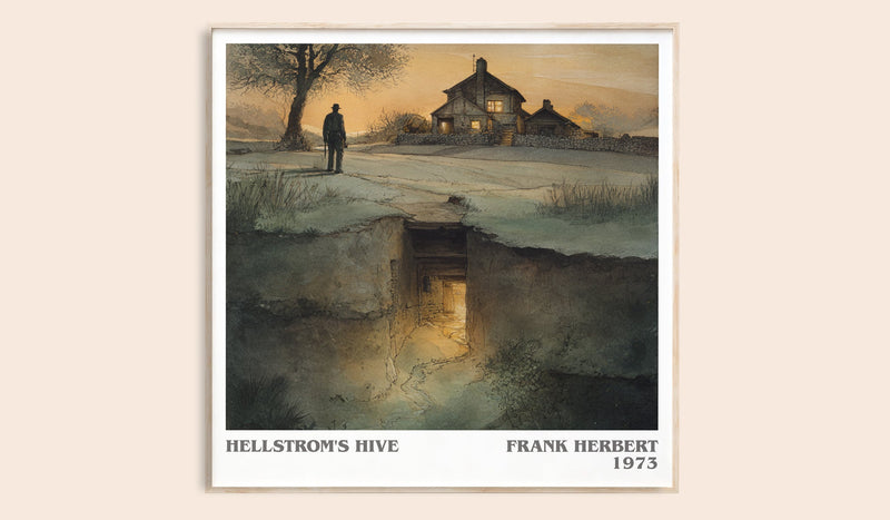 Hellstrom's Hive literary book poster by Frank Herbert – framed literary art print