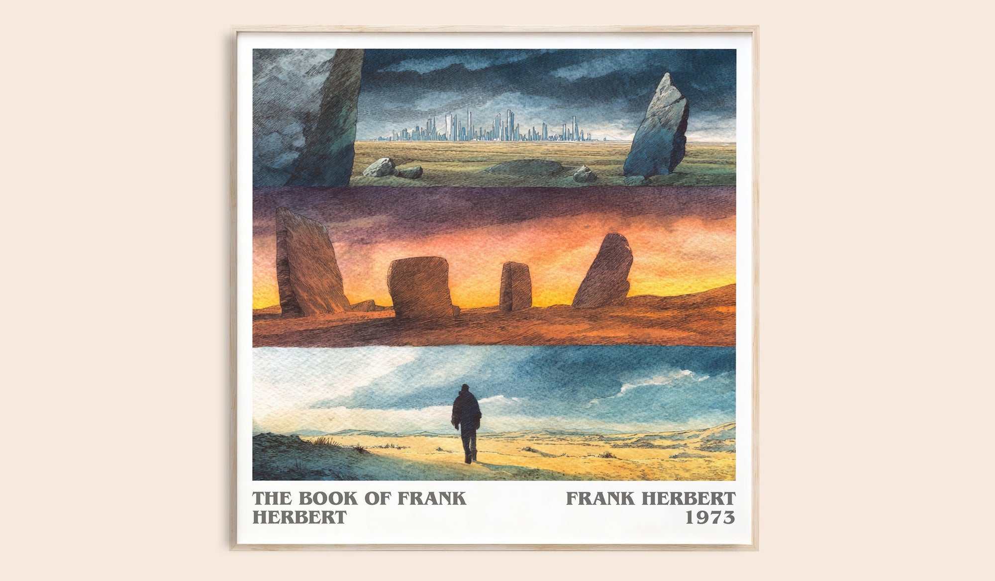 The Book of Frank Herbert literary book poster by Frank Herbert – framed literary art print