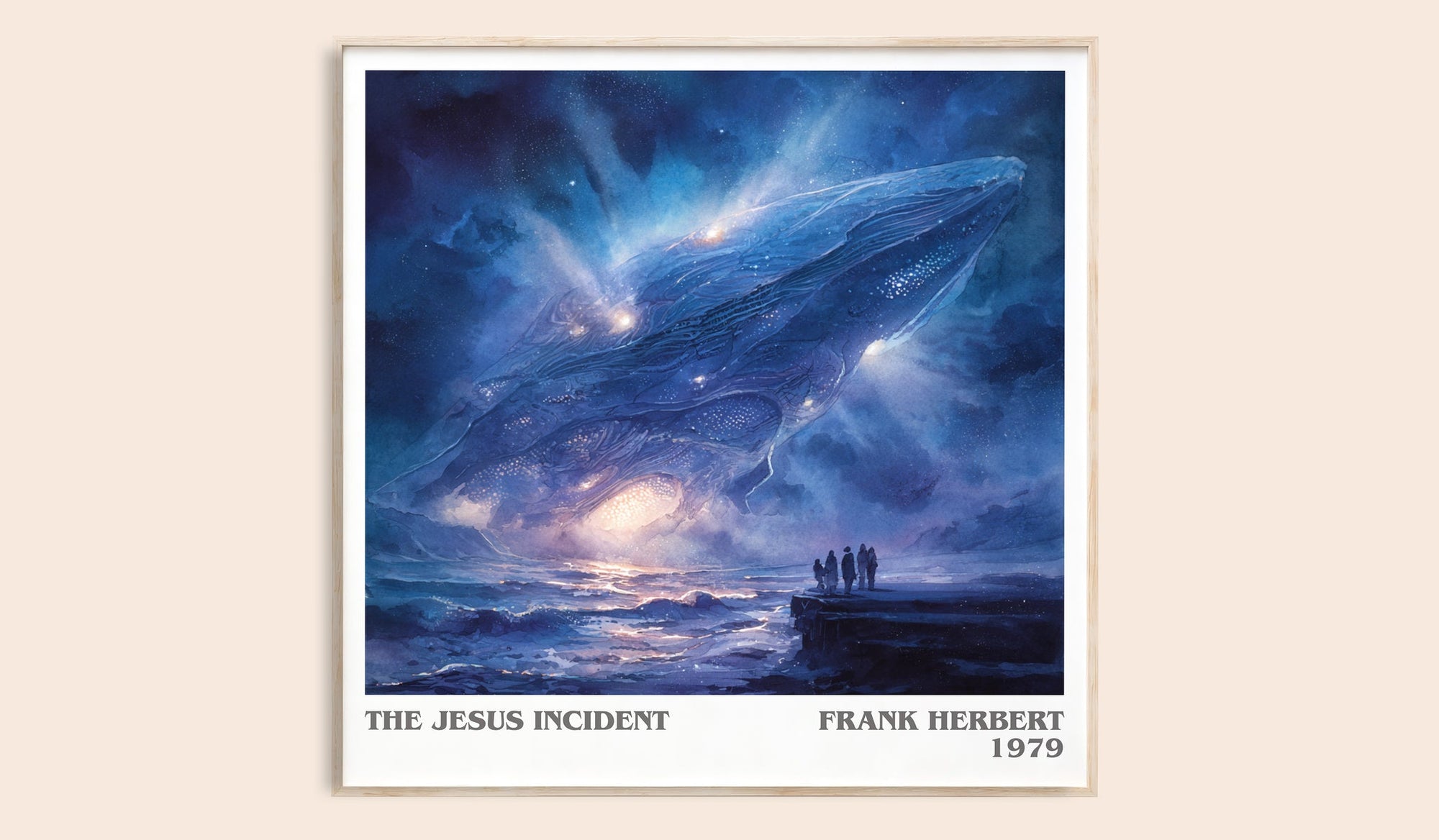 The Jesus Incident literary book poster by Frank Herbert – framed literary art print