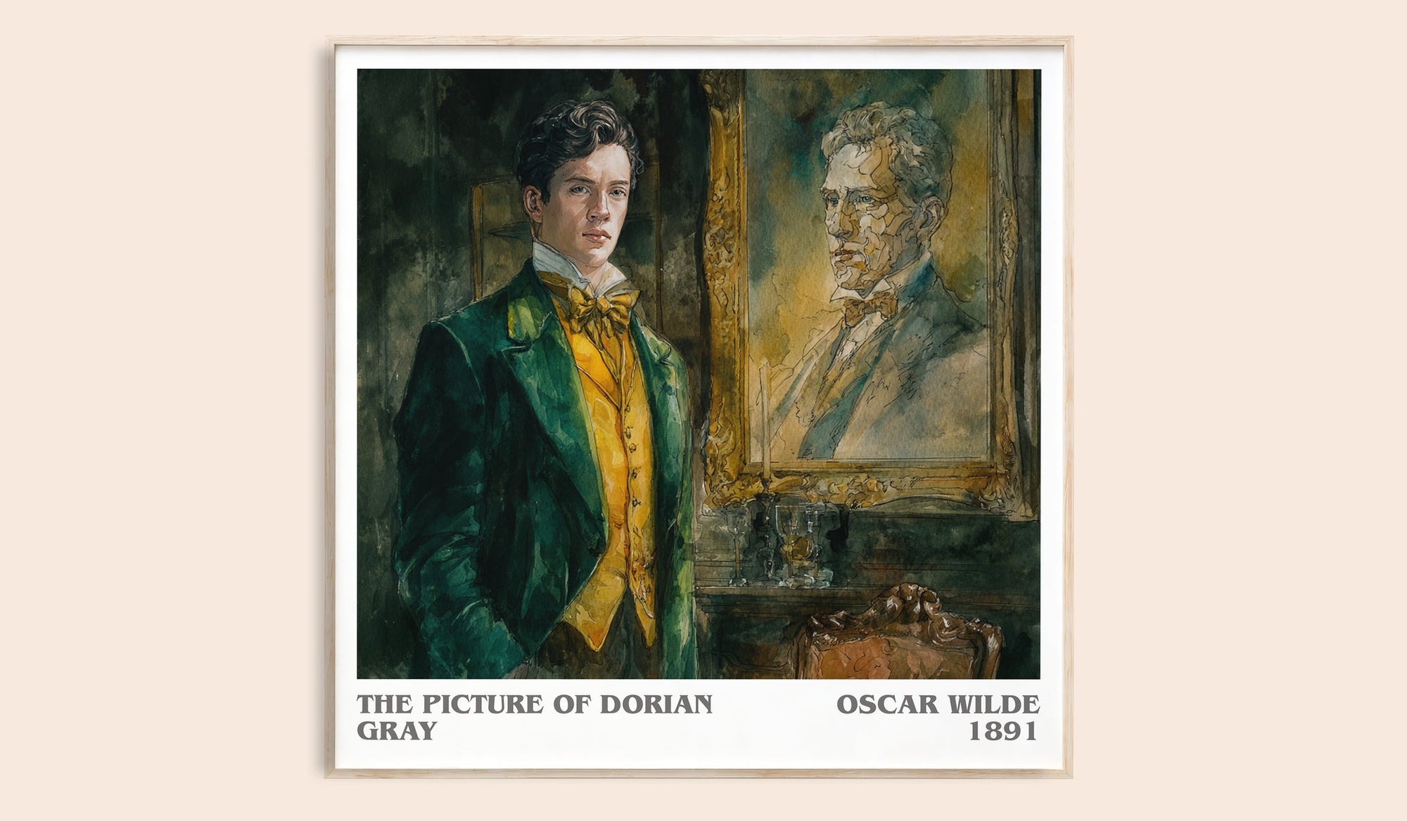 The Picture of Dorian Gray literary book poster by Oscar Wilde – framed literary art print