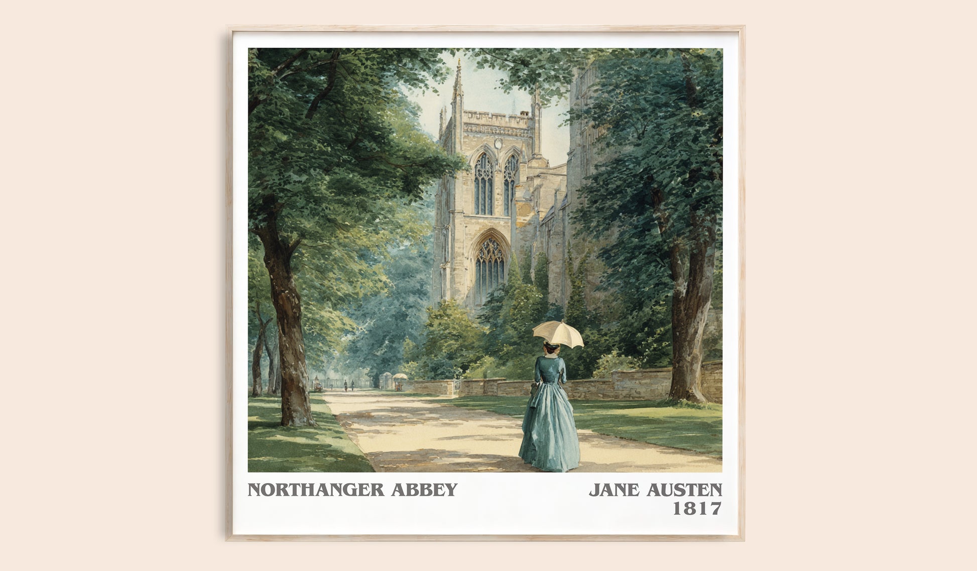 Northanger Abbey literary book poster by Jane Austen – framed literary art print