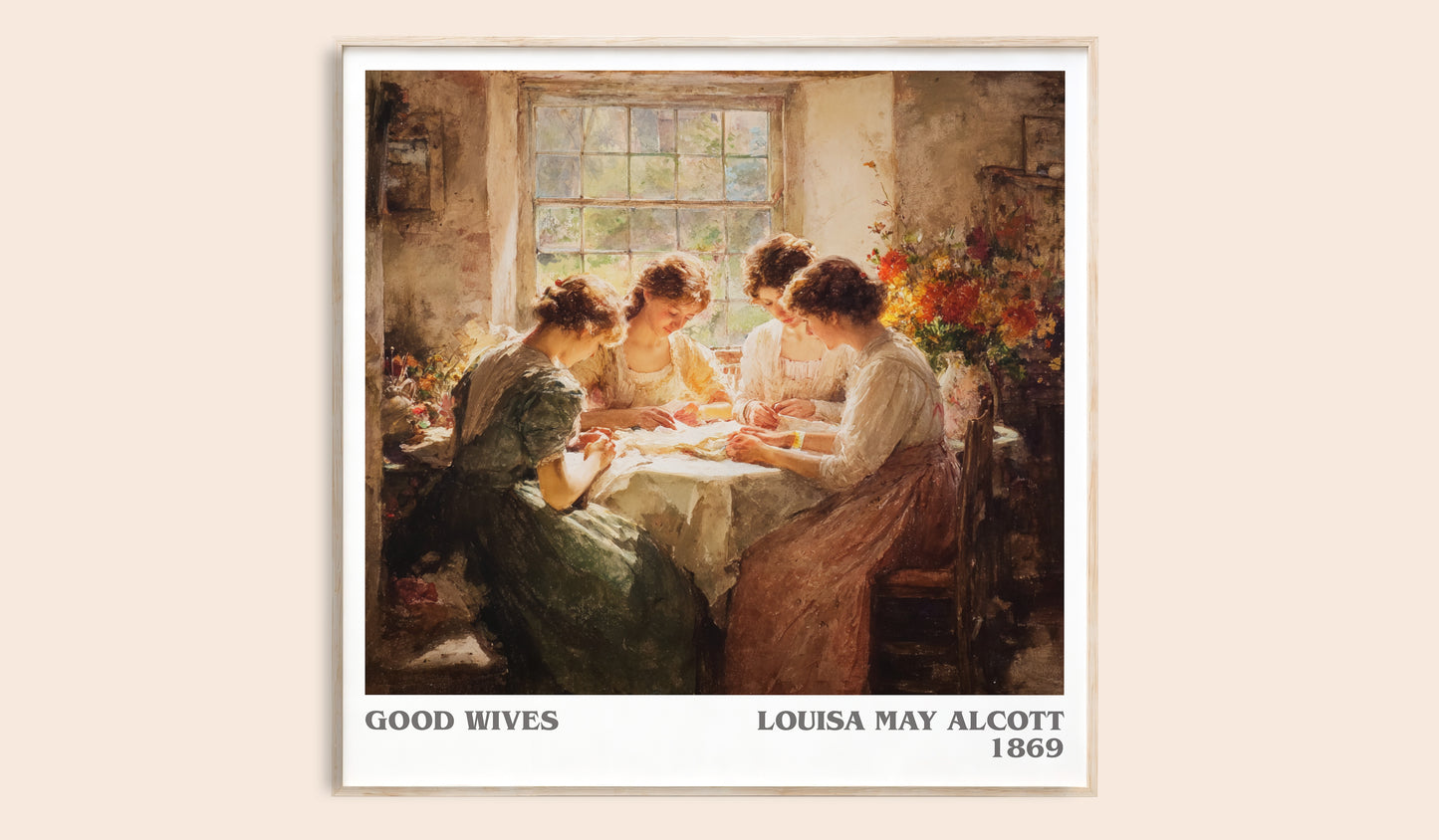 Good Wives literary book poster by Louisa May Alcott – framed literary art print