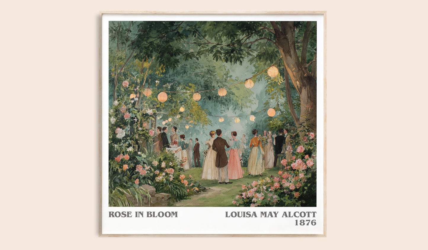 Rose In Bloom literary book poster by Louisa May Alcott – framed literary art print