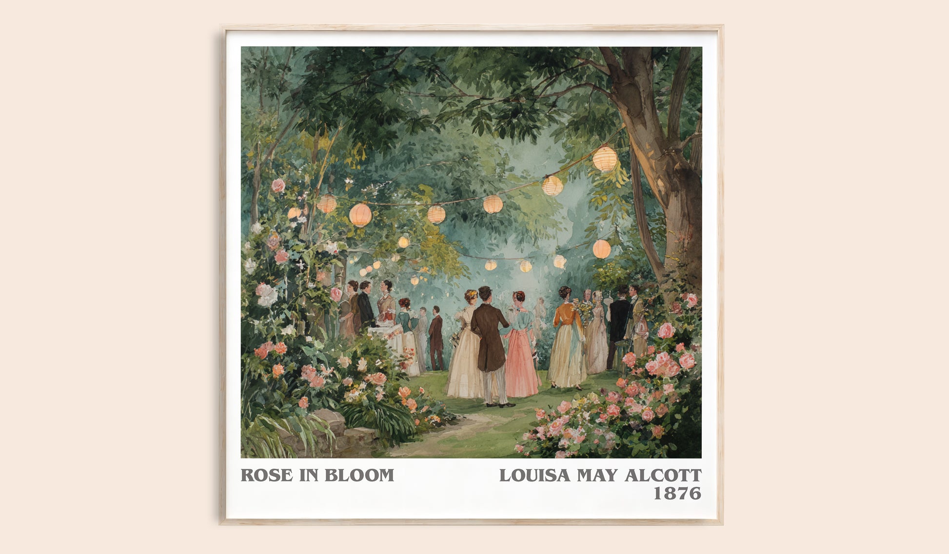 Rose In Bloom literary book poster by Louisa May Alcott – framed literary art print