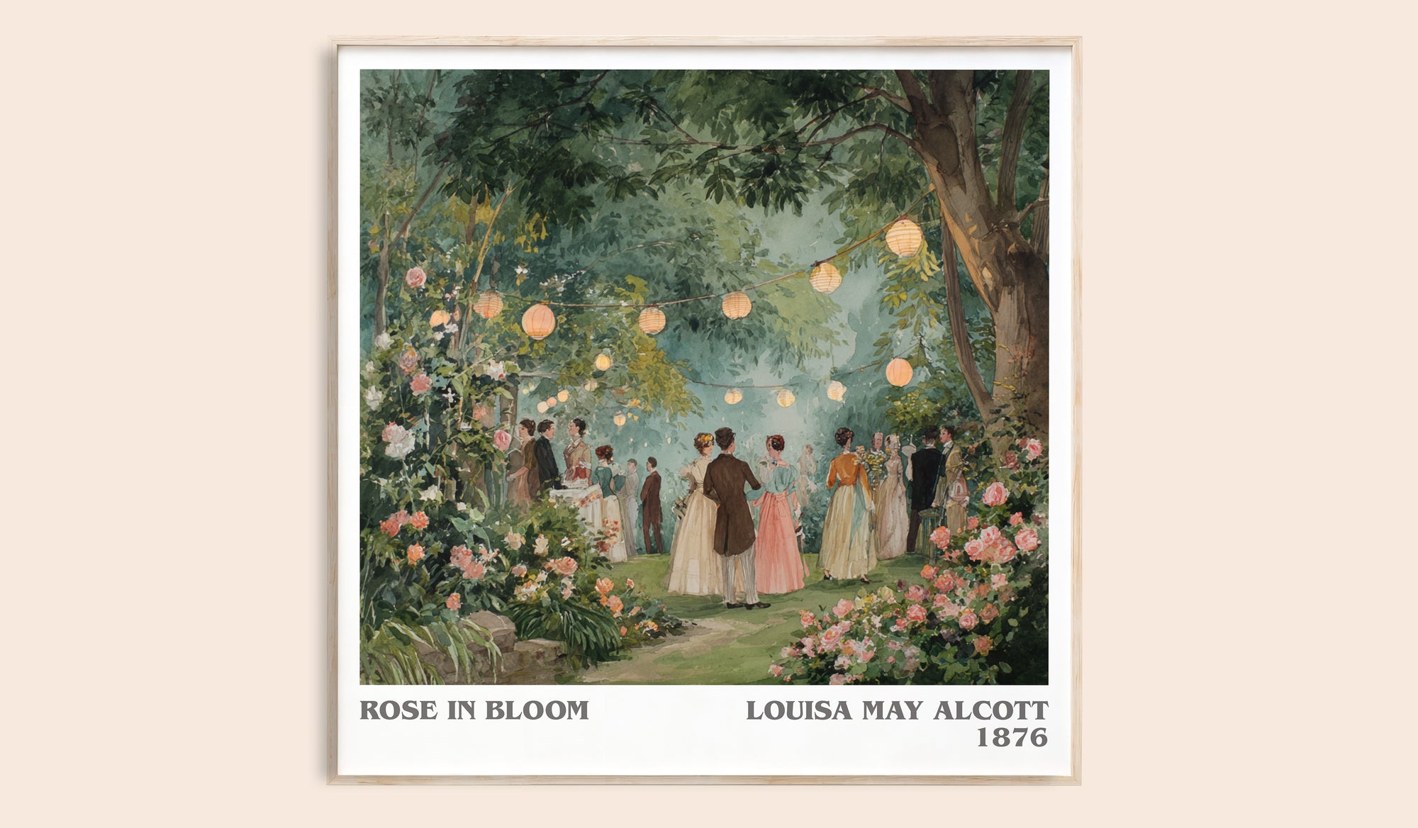 Rose In Bloom literary book poster by Louisa May Alcott – framed literary art print