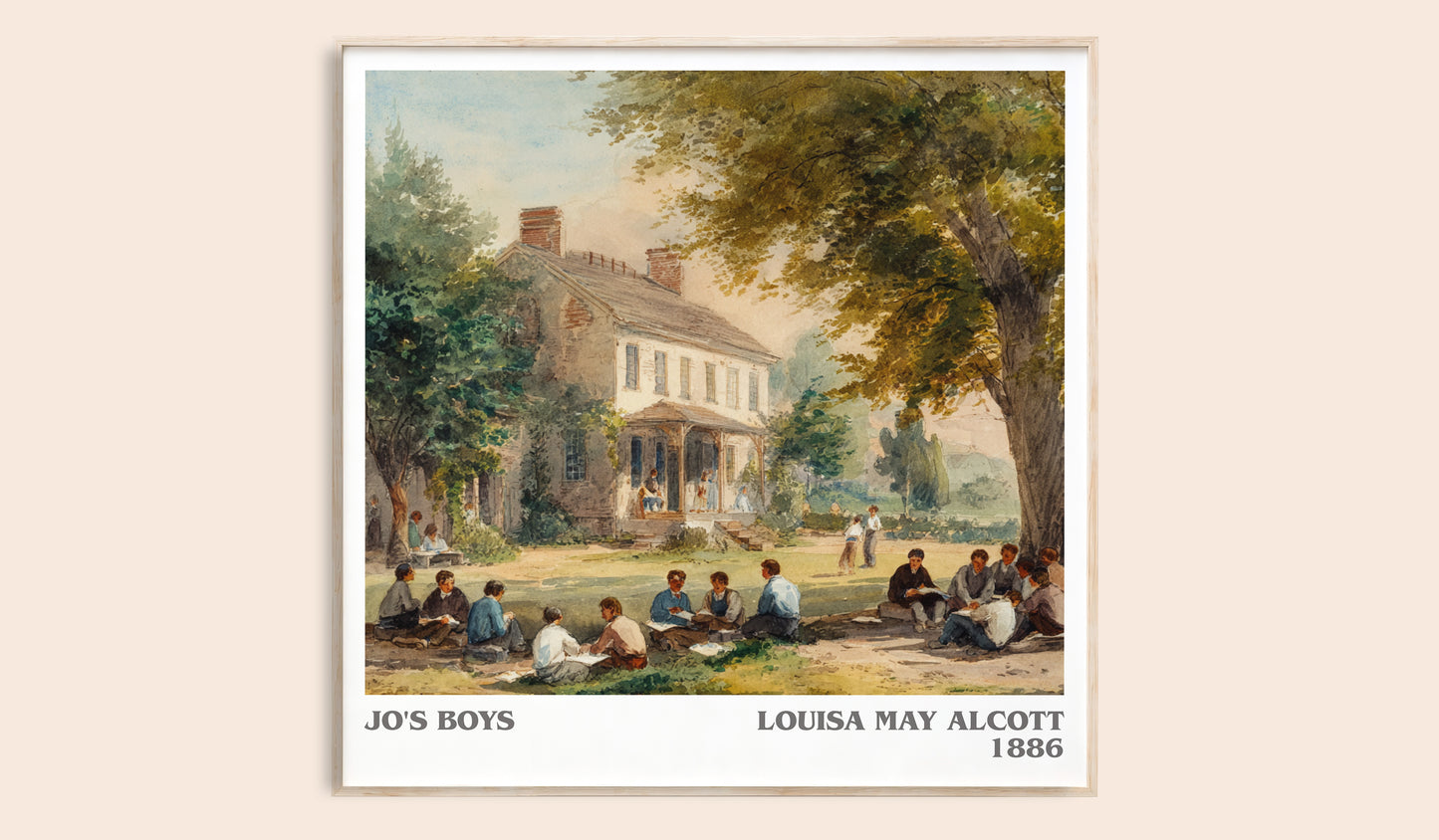 Jo's Boys literary book poster by Louisa May Alcott – framed literary art print