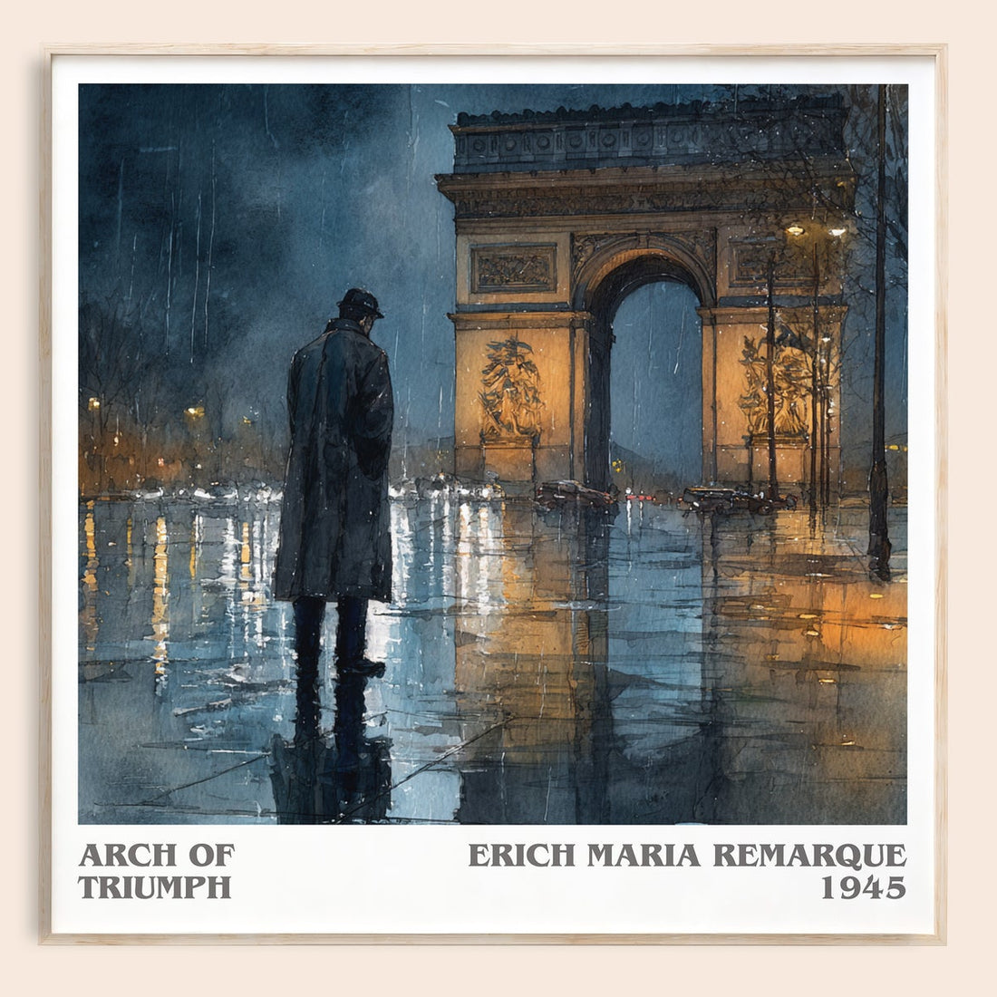 Arch Of Triumph literary book poster by Erich Maria Remarque – framed literary art print