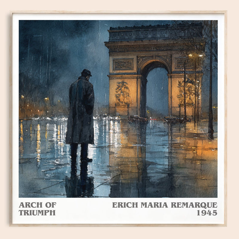 Arch Of Triumph literary book poster by Erich Maria Remarque – framed literary art print