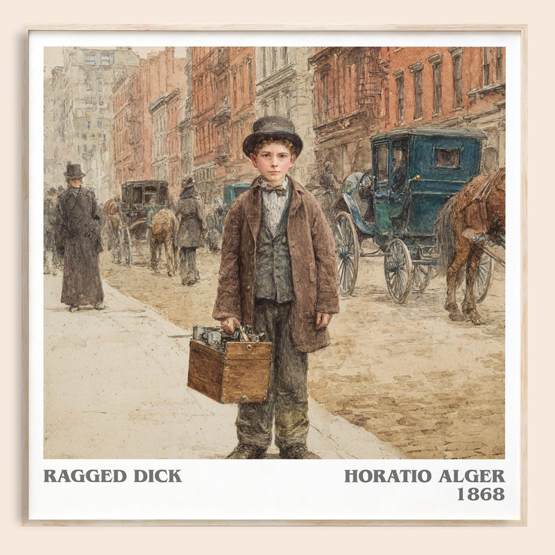 Ragged Dick literary book poster by Horatio Alger – framed literary art print