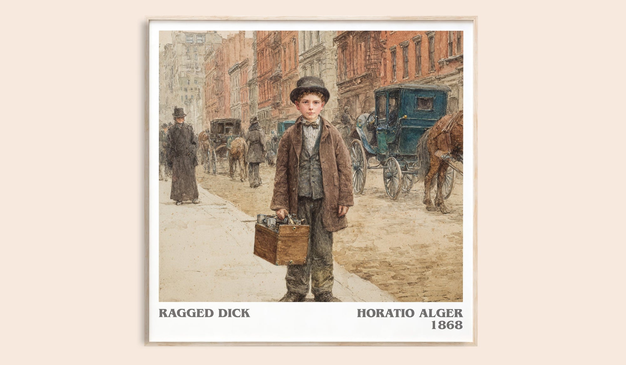 Ragged Dick literary book poster by Horatio Alger – framed literary art print