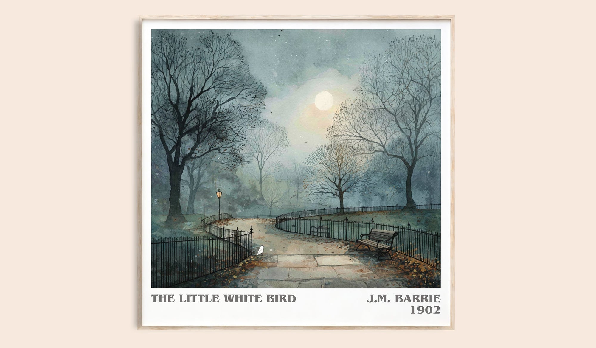 The Little White Bird literary book poster by J. M. Barrie – framed literary art print