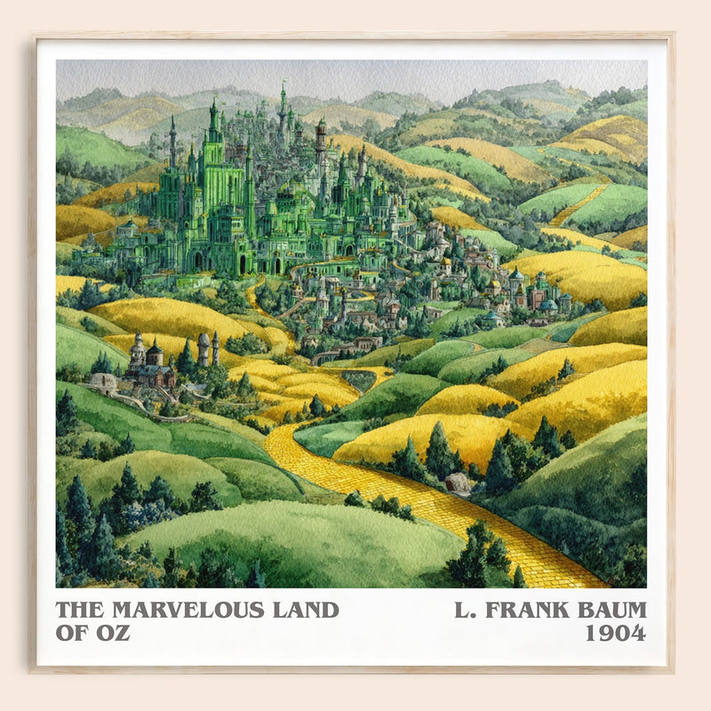 The Marvelous Land of Oz literary book poster by L. Frank Baum – framed literary art print