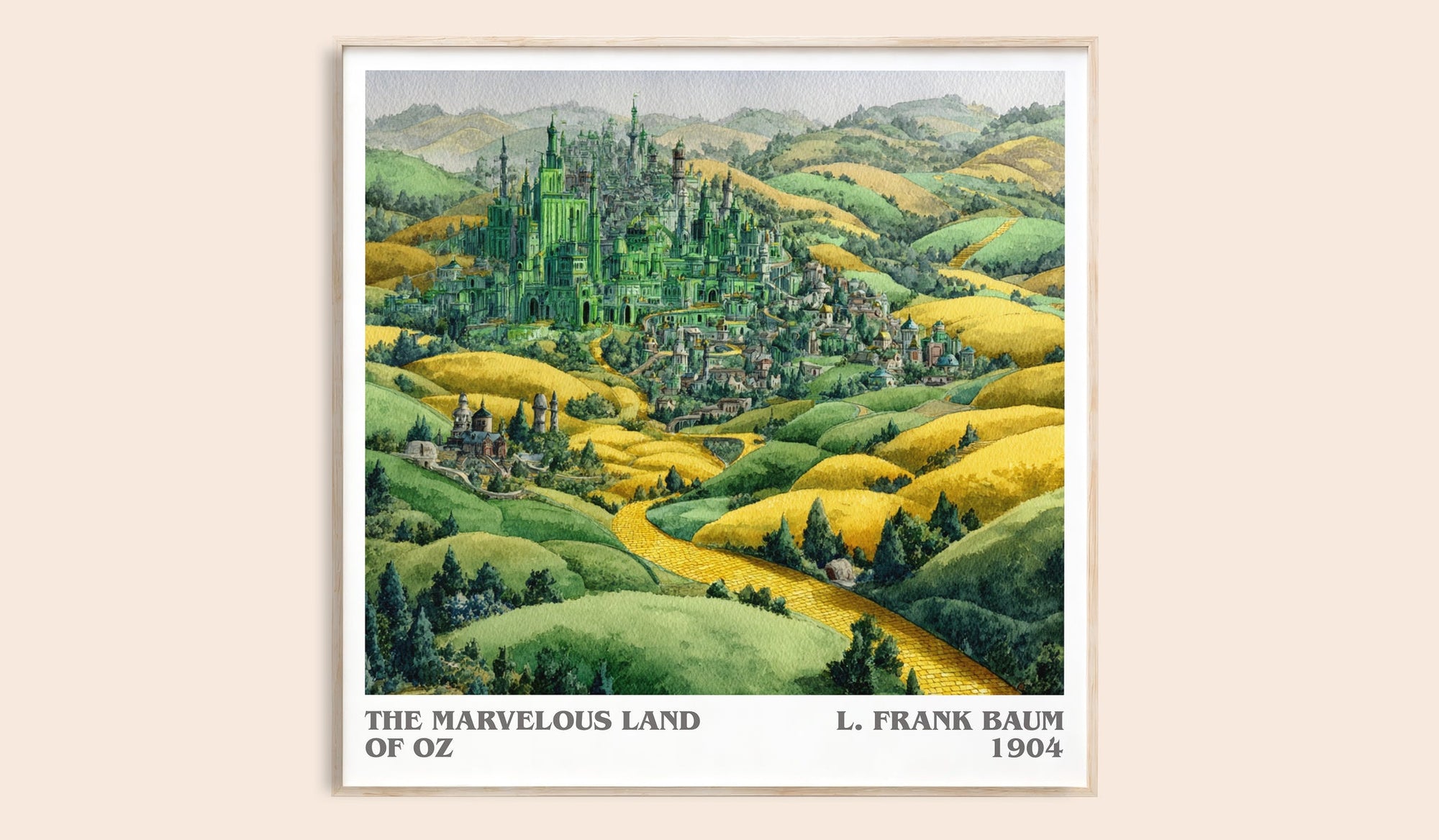 The Marvelous Land of Oz literary book poster by L. Frank Baum – framed literary art print
