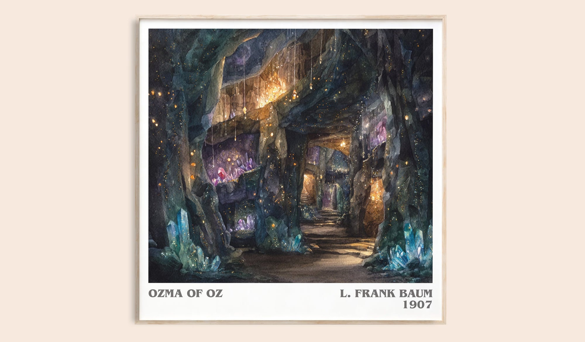 Osma Of Oz literary book poster by L. Frank Baum – framed literary art print