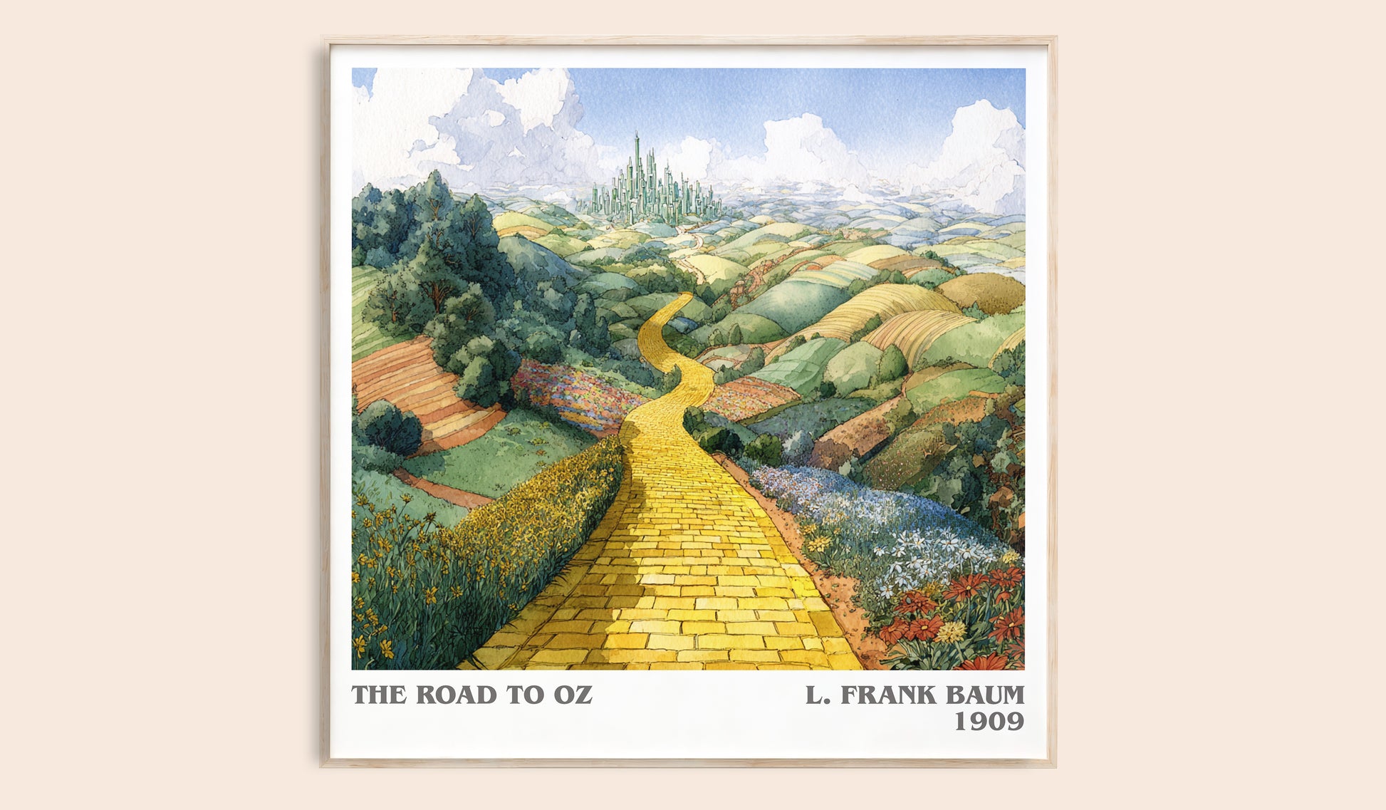 The Road to Oz literary book poster by L Frank Baum – framed literary art print