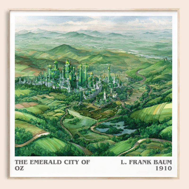 The Emerald City of Oz literary book poster by L. Frank Baum – framed literary art print