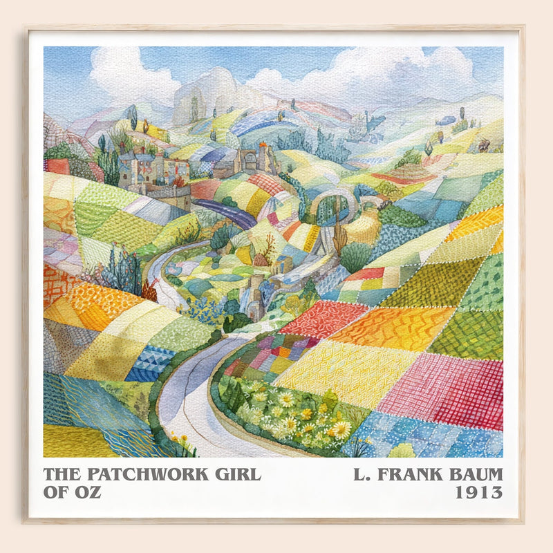 The Patchwork Girl Of Oz literary book poster by L. Frank Baum – framed literary art print