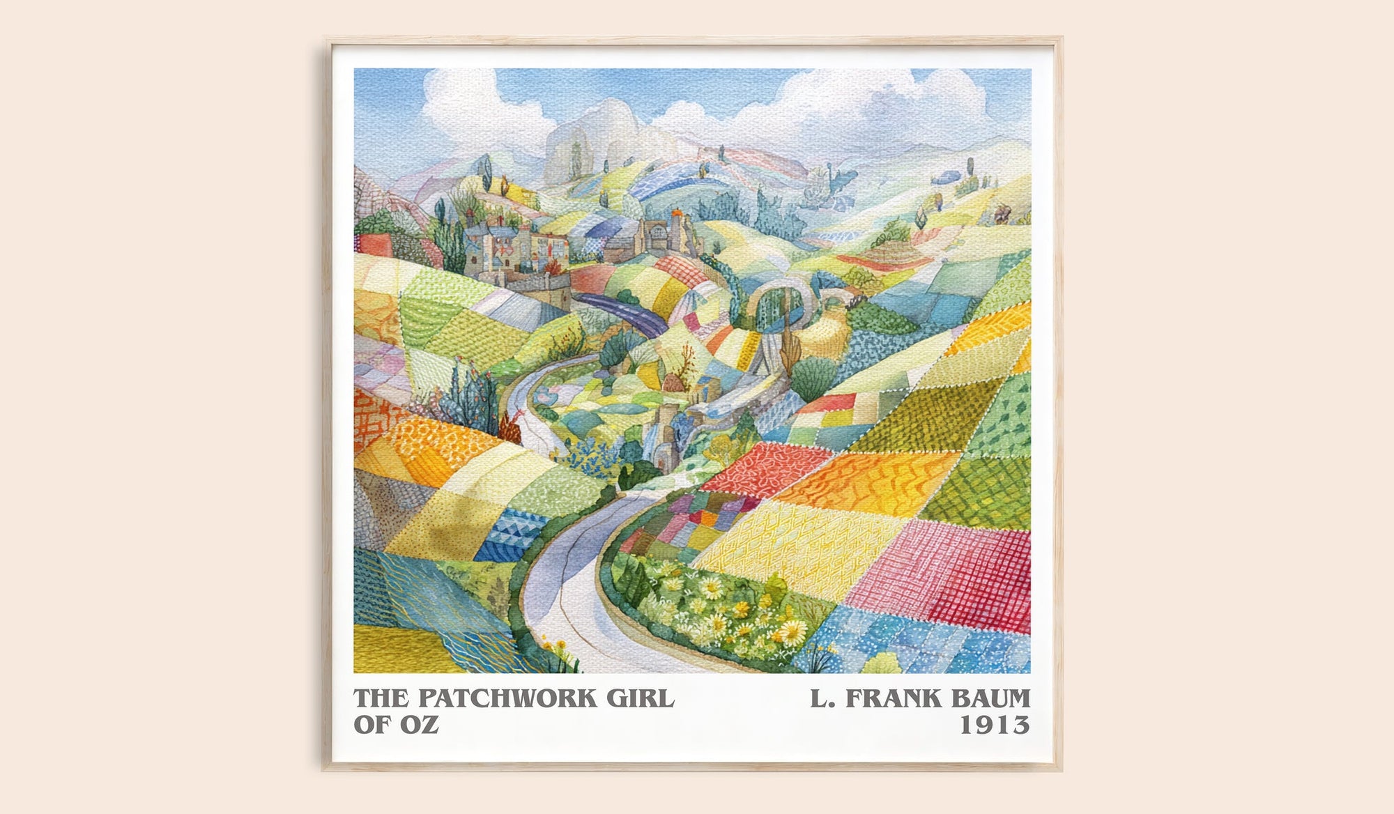 The Patchwork Girl Of Oz literary book poster by L. Frank Baum – framed literary art print