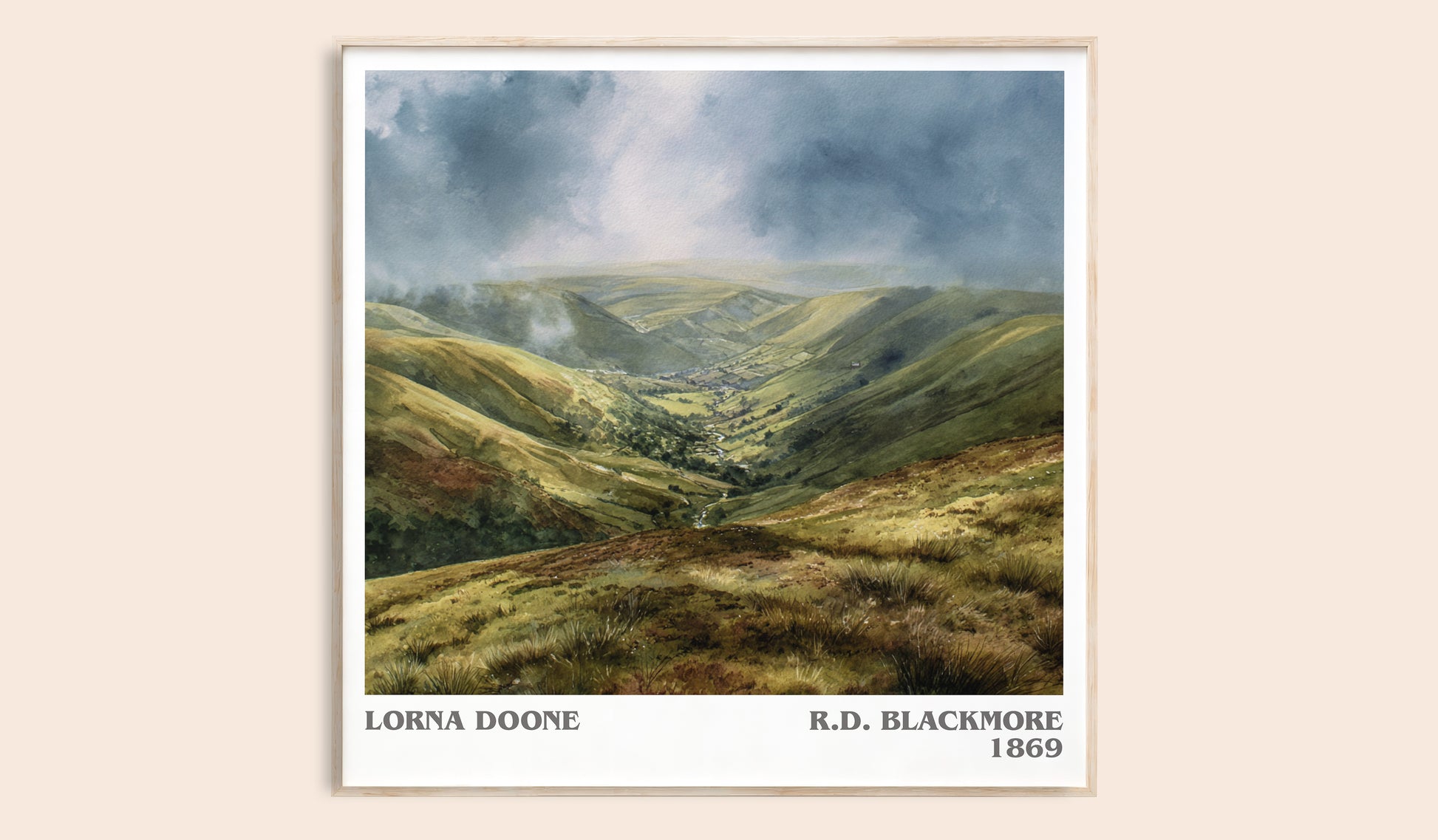 Lorna Doone literary book poster by R.D. Blackmore – framed literary art print