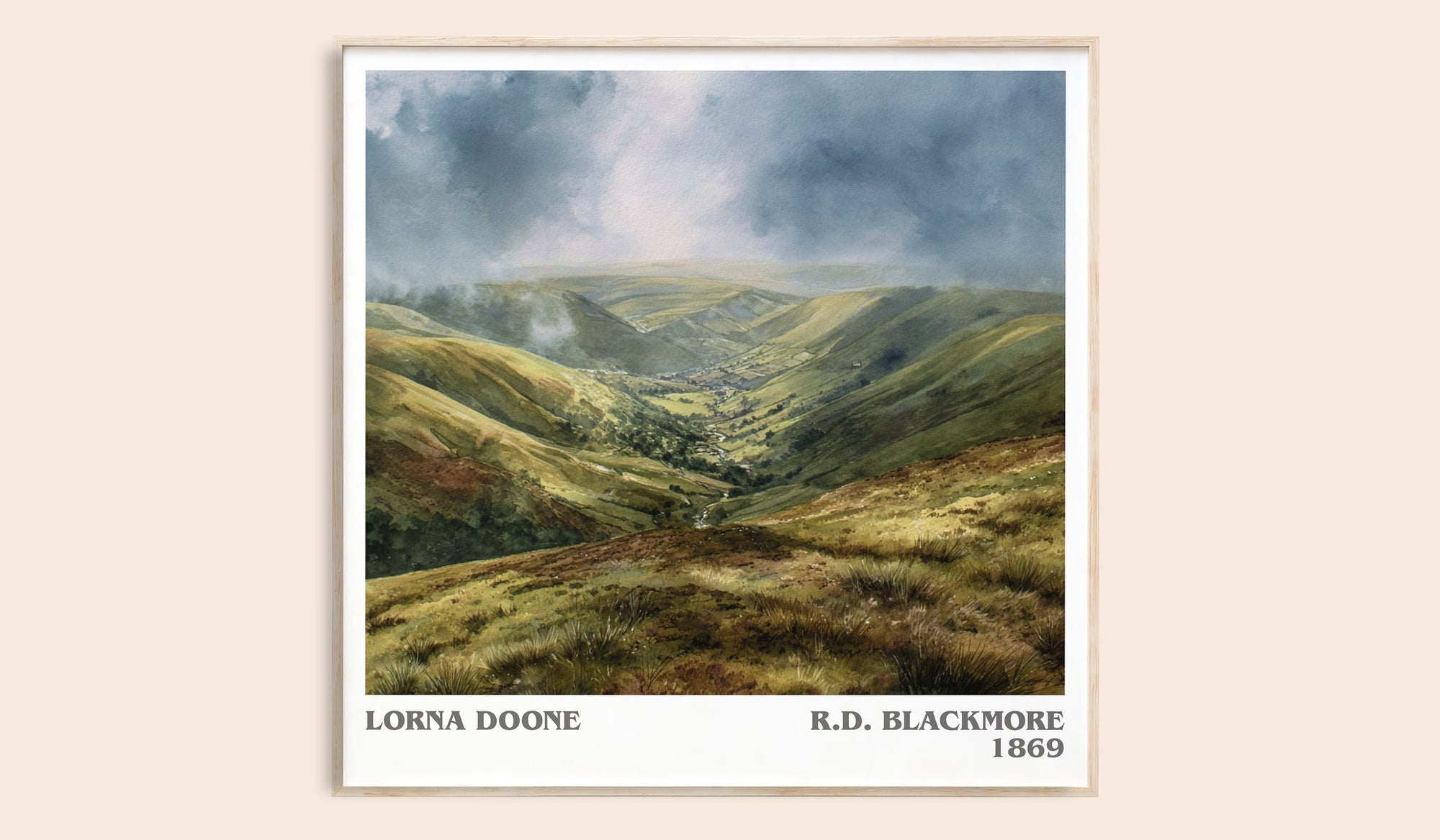 Lorna Doone literary book poster by R.D. Blackmore – framed literary art print