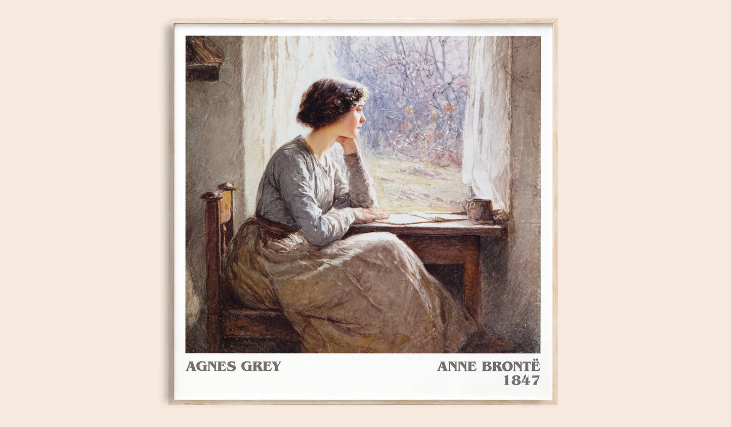 Agnes Grey literary book poster by Anne Brontë – framed literary art print