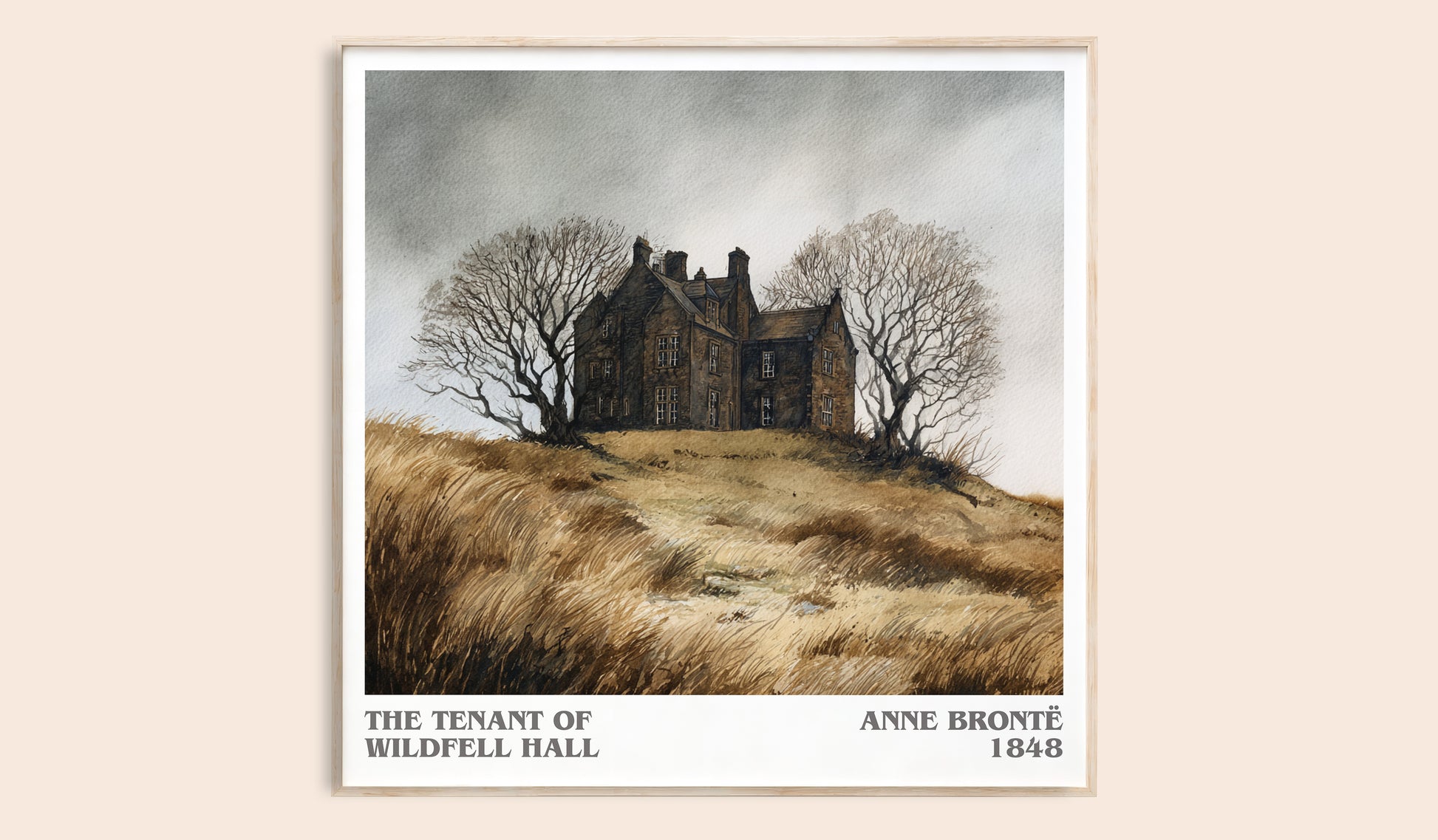 The Tenant Of Wildfell Hall literary book poster by Anne Brontë – framed literary art print