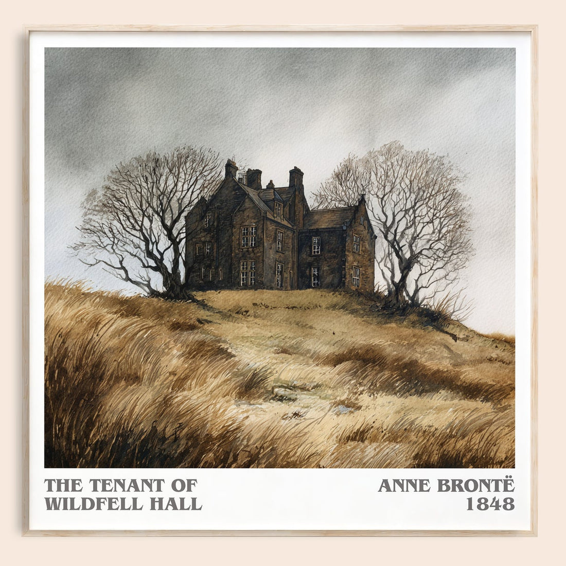 The Tenant Of Wildfell Hall literary book poster by Anne Brontë – framed literary art print