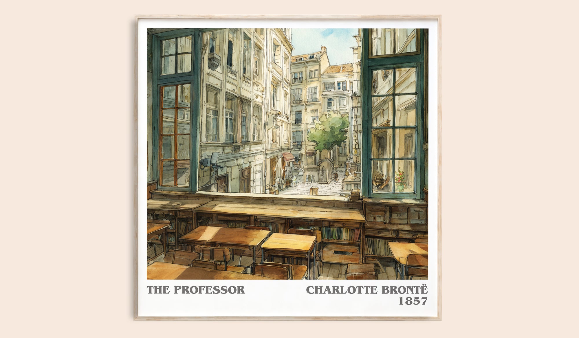 The Professor literary book poster by Charlotte Bronte – framed literary art print