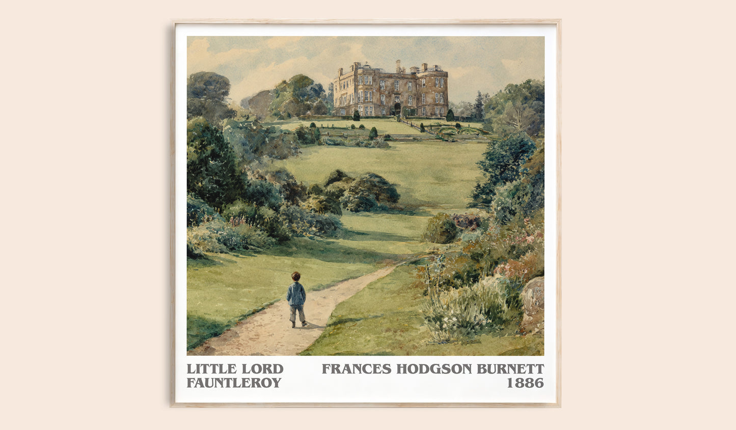 Little Lord Fauntleroy literary book poster by Frances Hodgson Burnett – framed literary art print