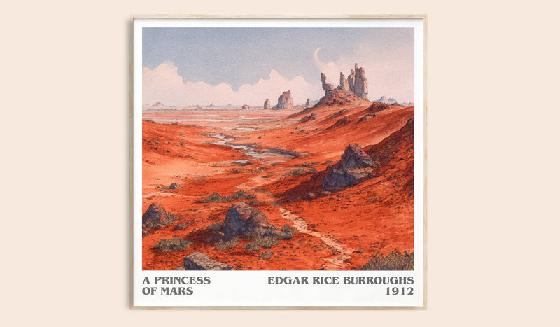 A Princess Of Mars literary book poster by Edgar Rice Burroughs – framed literary art print