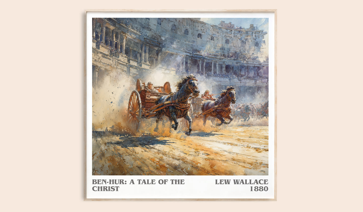 Ben-Hur, a Tale of the Christ literary book poster by Lew Wallace – framed literary art print