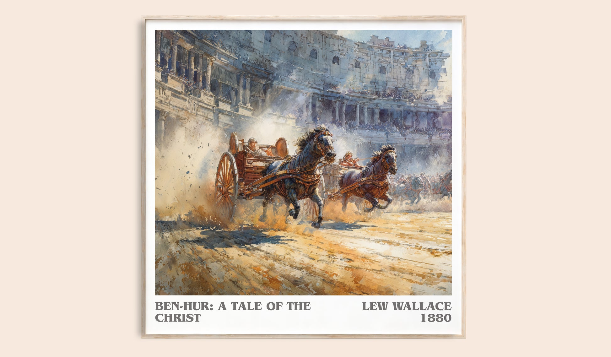 Ben-Hur, a Tale of the Christ literary book poster by Lew Wallace – framed literary art print