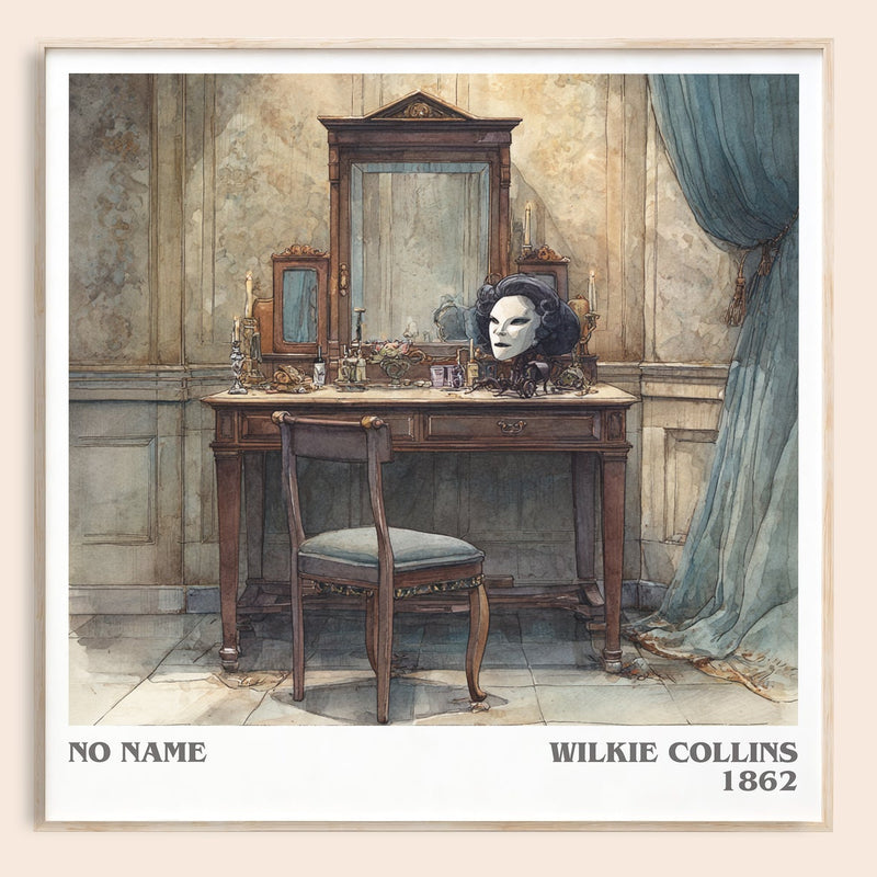 No Name literary book poster by Wilkie Collins – framed literary art print