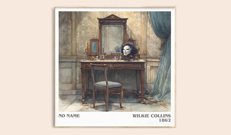 No Name literary book poster by Wilkie Collins – framed literary art print