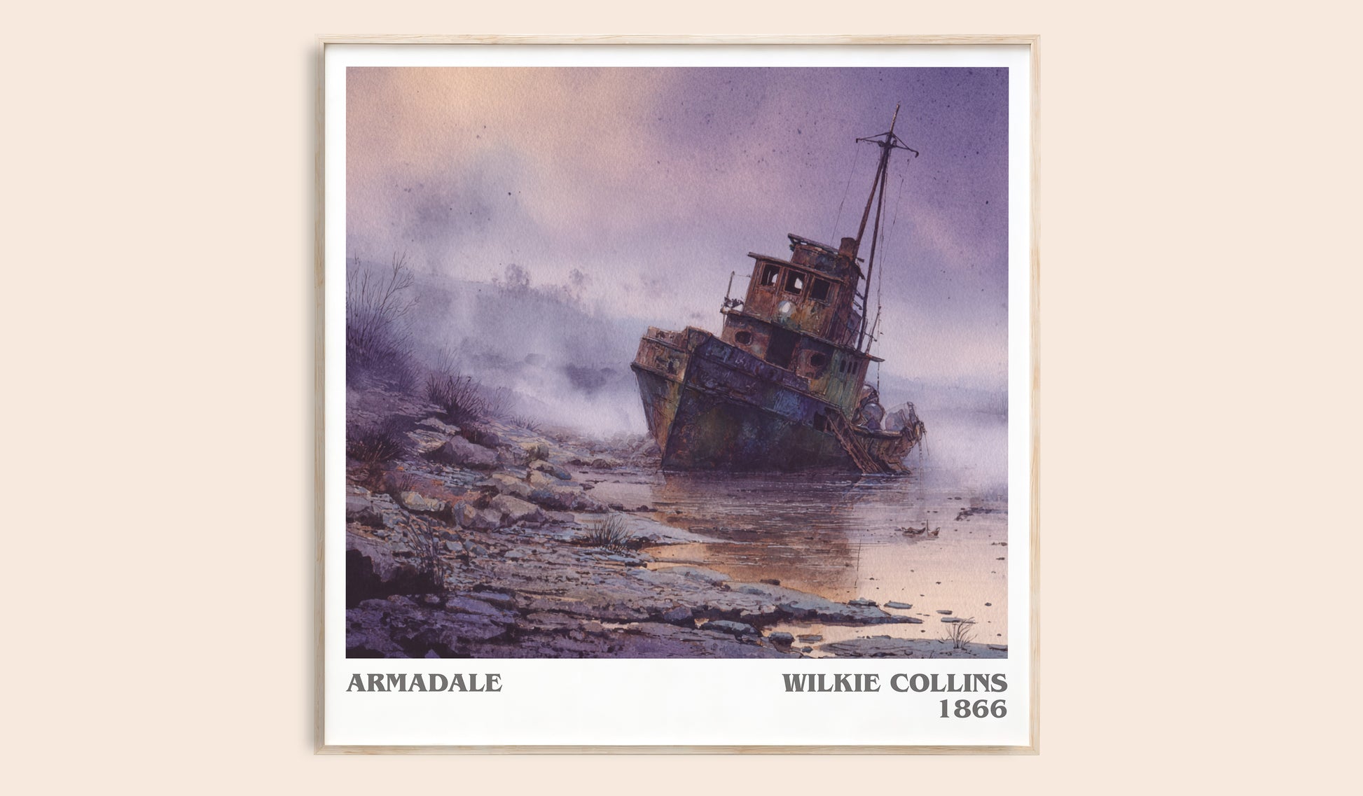 Armadale literary book poster by Wilkie Collins – framed literary art print