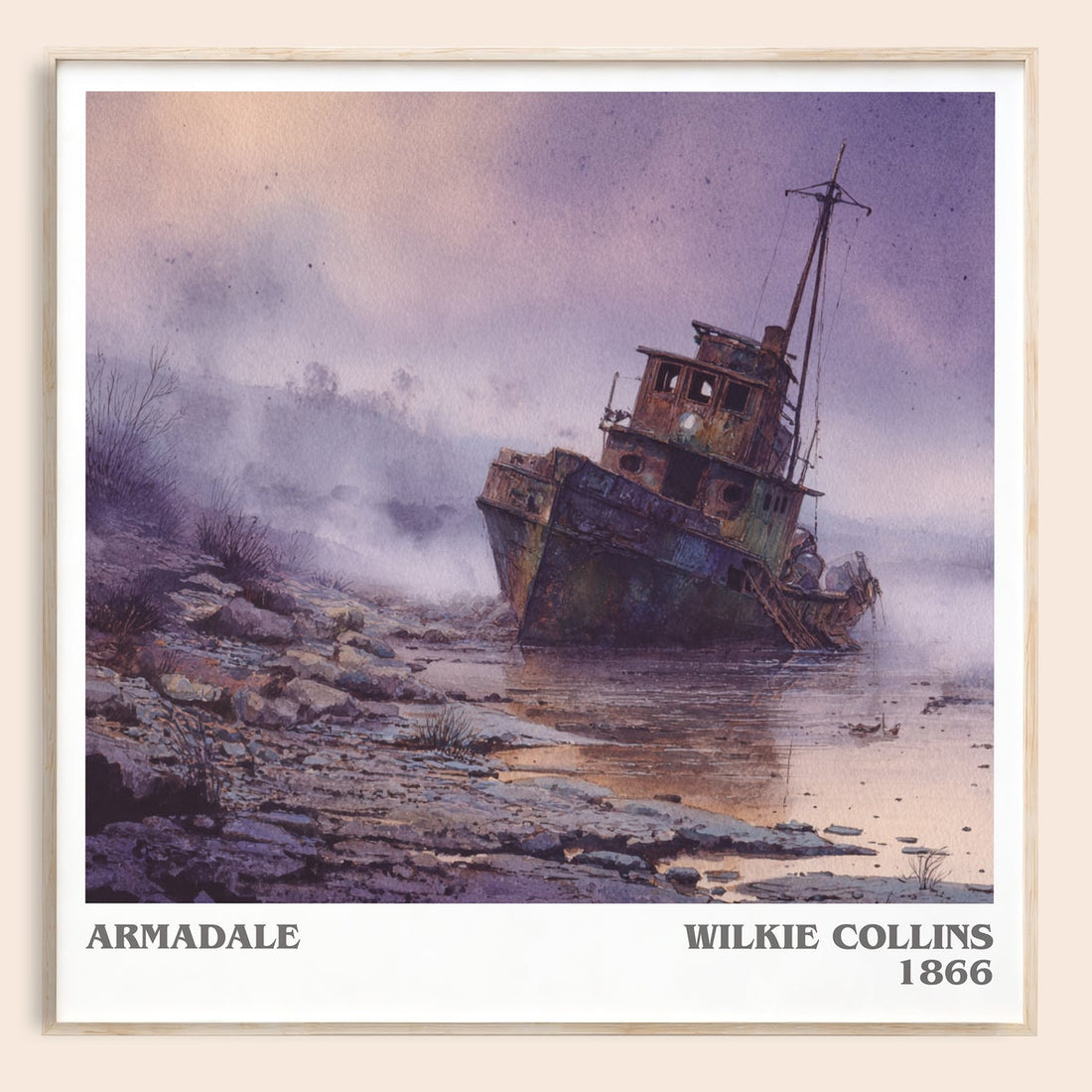 Armadale literary book poster by Wilkie Collins – framed literary art print