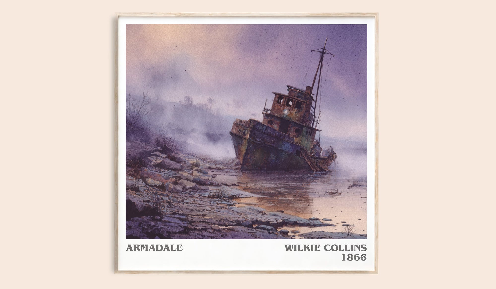 Armadale literary book poster by Wilkie Collins – framed literary art print