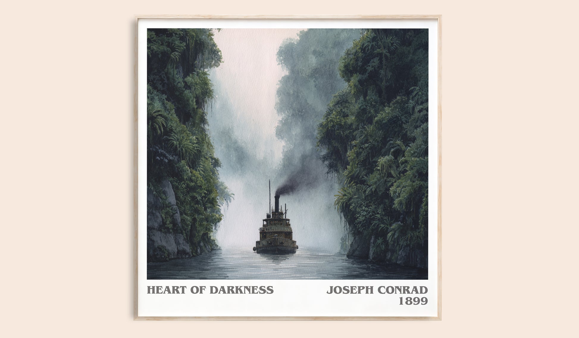 Heart of Darkness literary book poster by Joseph Conrad – framed literary art print