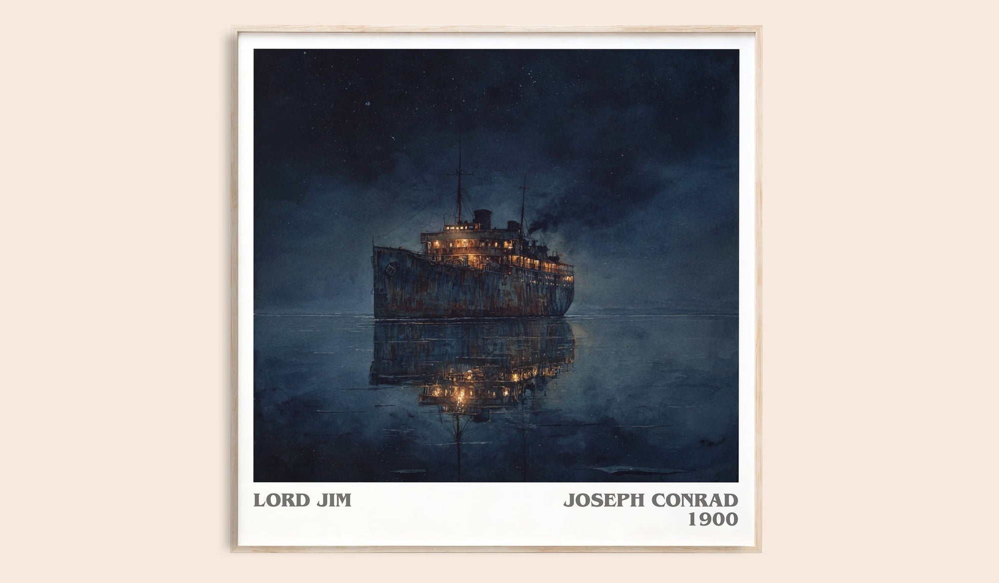 Lord Jim literary book poster by Joseph Conrad – framed literary art print