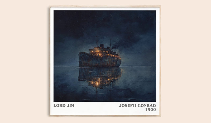 Lord Jim literary book poster by Joseph Conrad – framed literary art print