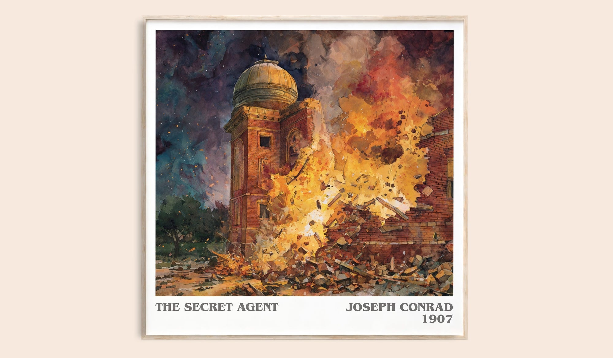 The Secret Agent literary book poster by Joseph Conrad – framed literary art print
