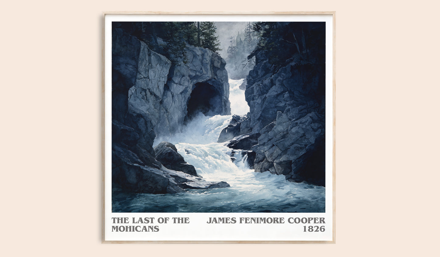 The Last Of The Mohicans literary book poster by James Fenimore Cooper – framed literary art print