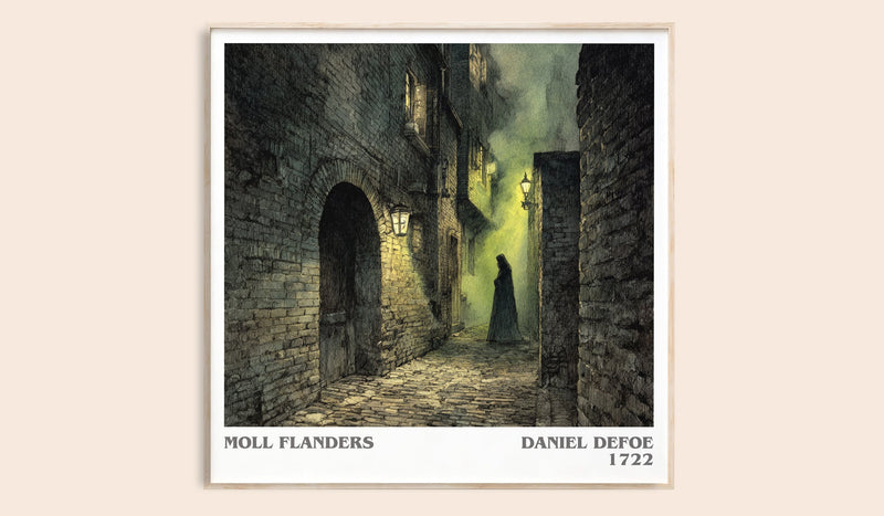 Moll Flanders literary book poster by Daniel Defoe – framed literary art print
