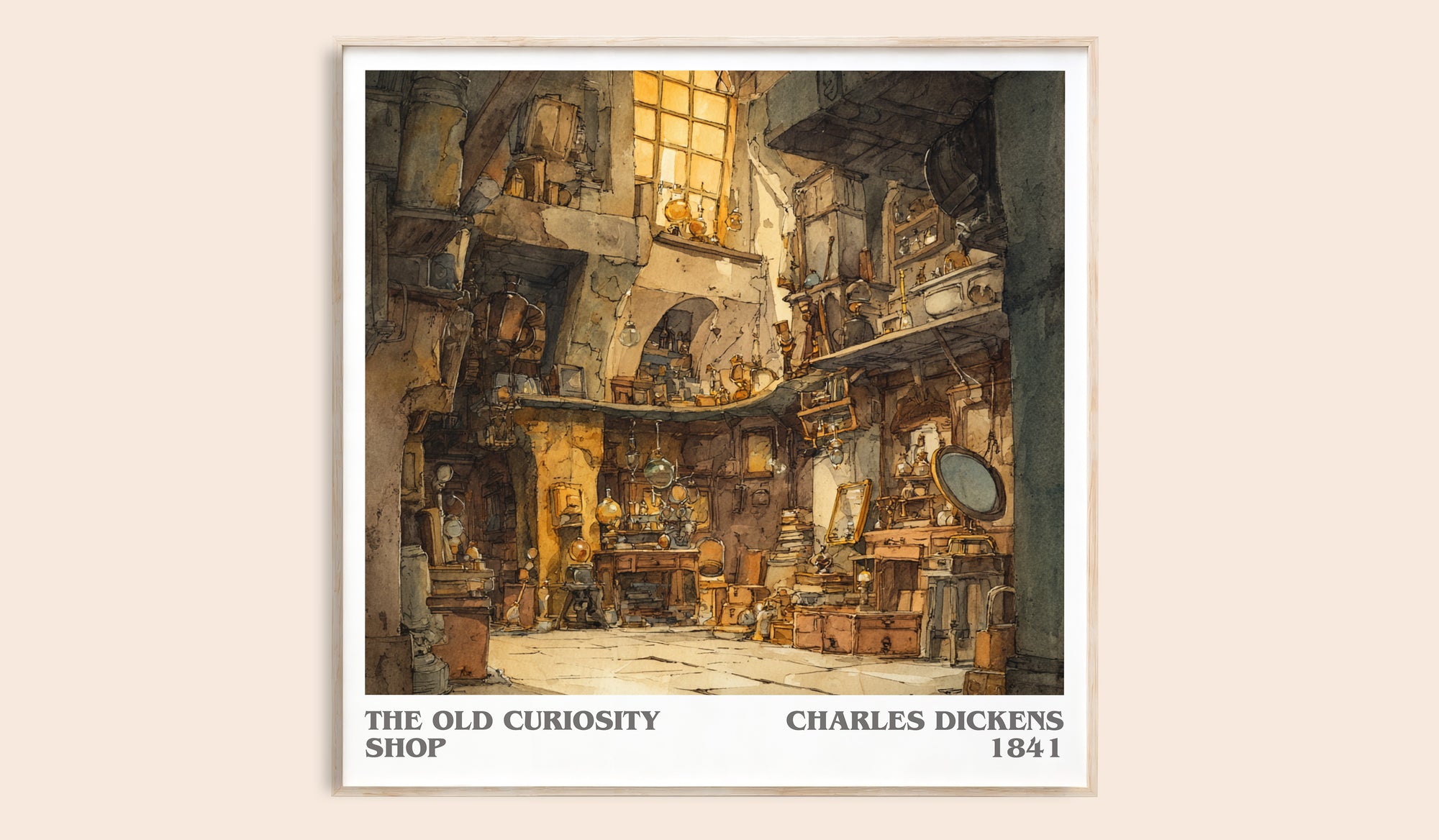 The Old Curiosity Shop literary book poster by Charles Dickens – framed literary art print