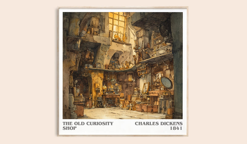 The Old Curiosity Shop literary book poster by Charles Dickens – framed literary art print