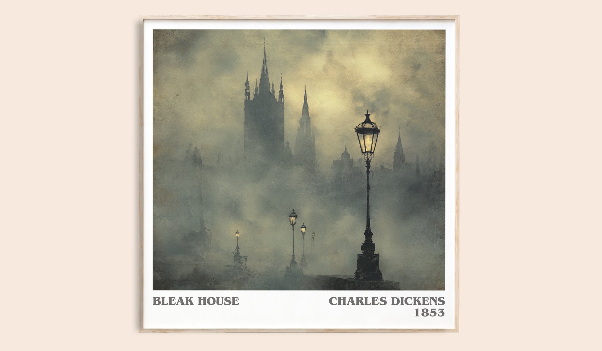 Bleak House literary book poster by Charles Dickens – framed literary art print